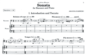 Amanda Harberg: Sonata for Bassoon and Piano