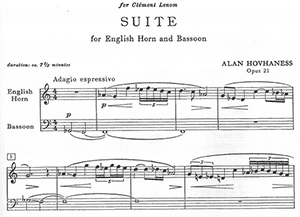 Alan Hovaness: Suite in D min op 21