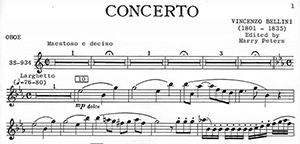 Vincenzo Bellini: Concerto in Eb for Oboe and Piano