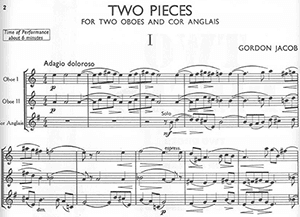 Gordon Jacob: Two Pieces for 2 Oboes and English Horn