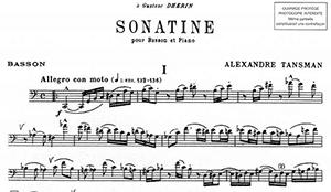 Alexandre Tansman: Sonatine for bassoon