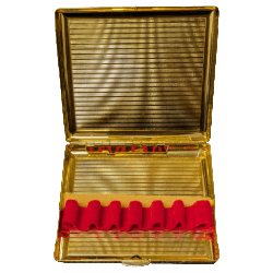6 Reed Case Bassoon Leather, Gold Trim