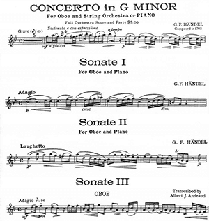 G.F. Handel: Concerto in G Minor,3 Sonatas, and Famous Largo