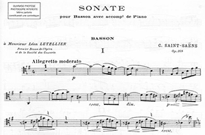 Camille Saint-Saëns: Sonata for Bassoon and Piano. Opus 168