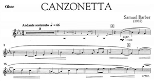 Samuel Barber: Canzonetta for Oboe and String Orchestra