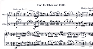 Marilyn Zupnik: Duo for Oboe and Cello op. 4