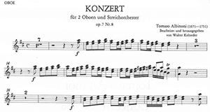 Tomaso Albinoni: Concerto for 2 Oboes, Op. 7 No.8