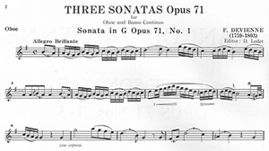 François Devienne: Three Sonatas Opus 71.
