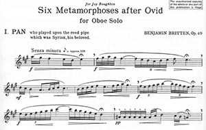 Benjamin Britten: Six Metamorphoses After Ovid Opus 49