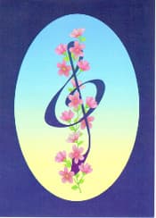Blossoms & Treble Clefs Note Card