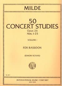 Milde: Concert Studies Opus 26 Vol. 1 for Bassoon