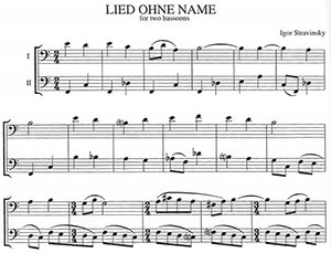 Igor Stravinsky: Lied ohne Name for 2 Bassoons
