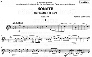Camille Saint-Saëns: Sonate for Oboe and Piano Opus 166