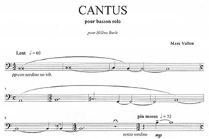 Marc Vallon: Cantus pour Basson Solo