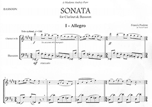Francis Poulenc: Sonata for Clarinet (Bb or A) and Bassoon