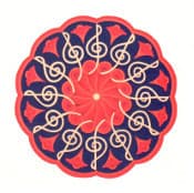 Treble Clef And Flowers Note Card