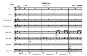 Gary Friedman: Insistence for Wind Octet