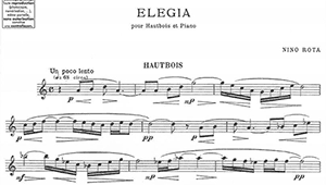 Nino Rota, Elegia for Oboe and Piano