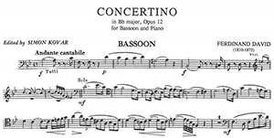 Ferdinand David: Concertino in Bb Major op. 12 for bassoon and piano