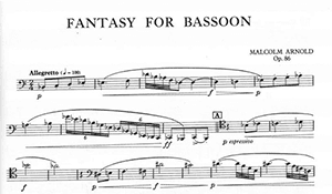 Malcolm Arnold: Fantasy for solo bassoon Op. 86