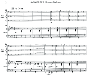 Bassoon It Will Be Christmas for 2 or 3 Bassoons & Piano reduction