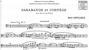 Henri Dutilleux: Sarabande and Cortege for Bassoon