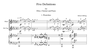Robert Sibbing: Five Definitions for Oboe, Clarinet and Piano.