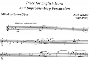 Alec Wilder: Piece for English horn and Improvisatory Percussion