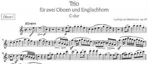 Ludwig van Beethoven: Trio in C Major, Op. 87 for 2 Oboes and English Horn