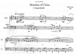 Mike Curtis: Sketches of China for Oboe and Bassoon.