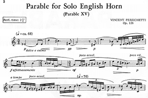 Vincent Persichetti: Parable for Solo English Horn