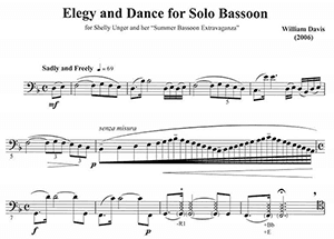 William Davis: Elegy and Dance for Solo Bassoon