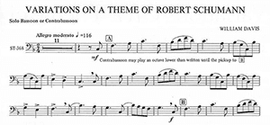 William Davis: Variations on a Theme of Robert Schumann