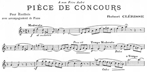 Robert Clerisse: Piece de Concours for Oboe and Piano