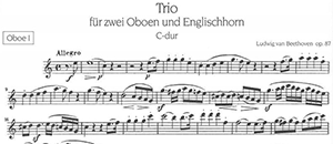 Ludwig van Beethoven: Trio in C Major, Op. 87 for 2 Oboes and English Horn