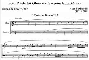Alan Hovhaness: Four Duets for Oboe and Bassoon from "Manko"