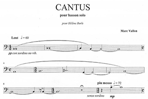 Marc Vallon: Cantus pour Basson Solo