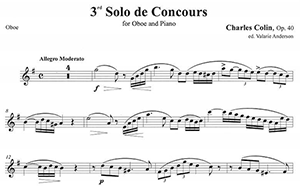 Charles-Joseph Colin, 3rd Solo de Concours Op. 40 for Oboe and Piano