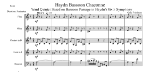 Gary Friedman: Haydn Bassoon Chaconne for Wind Quintet