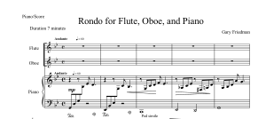 Gary Friedman: Rondo for Flute, Oboe and Piano