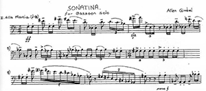 Allen Gimbel: Sonatina for Solo Bassoon