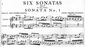 Georg Philipp Telemann: Six Sonatas Op. 2 Vol. I for Two Flutes