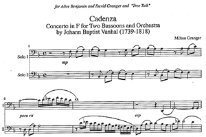 Johann Baptist Vanhal: Cadenza for Concerto in F for Two Bassoons