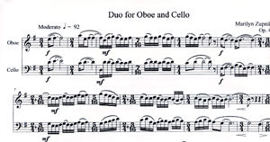 Marilyn Zupnik: Duo for Oboe and Cello op. 4