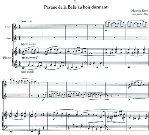 Maurice Ravel: Mother Goose Suite Cinq pieces enfantines. Arranged for Flute, Oboe and Piano