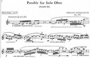 Vincent Persichetti: Parable for Solo Oboe