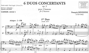 François Devienne (Rev. Allard): Six Duos Concertants for 2 Bassoons, Book 1: #1-3