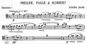 Gordon Jacob: Prelude, Fugue and Scherzo for 4 Bassoons