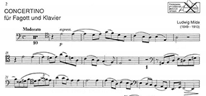 Ludwig Milde: Concertino. Bassoon and piano