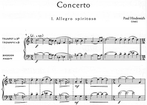 Paul Hindemith: Concerto for B flat Trumpet and Bassoon with Strings